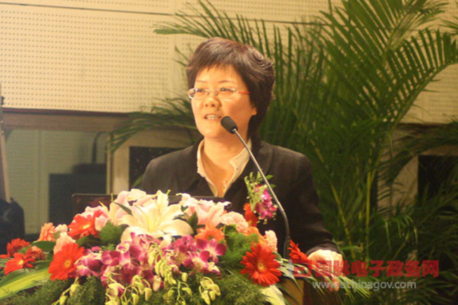 永乐高ylg888888互联总经理、首席规划师郑爱军女士作了《政府在线服务能力构建及案例赏析》主题发言