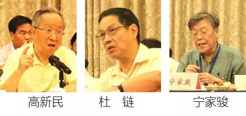 在中国智慧城市发展与评估指标体系建设专家研讨会上，中国互联网协会副理事长高新民、中国信息协会副会长杜链、国家信息中心电子政务专家委员会主任宁家骏发言